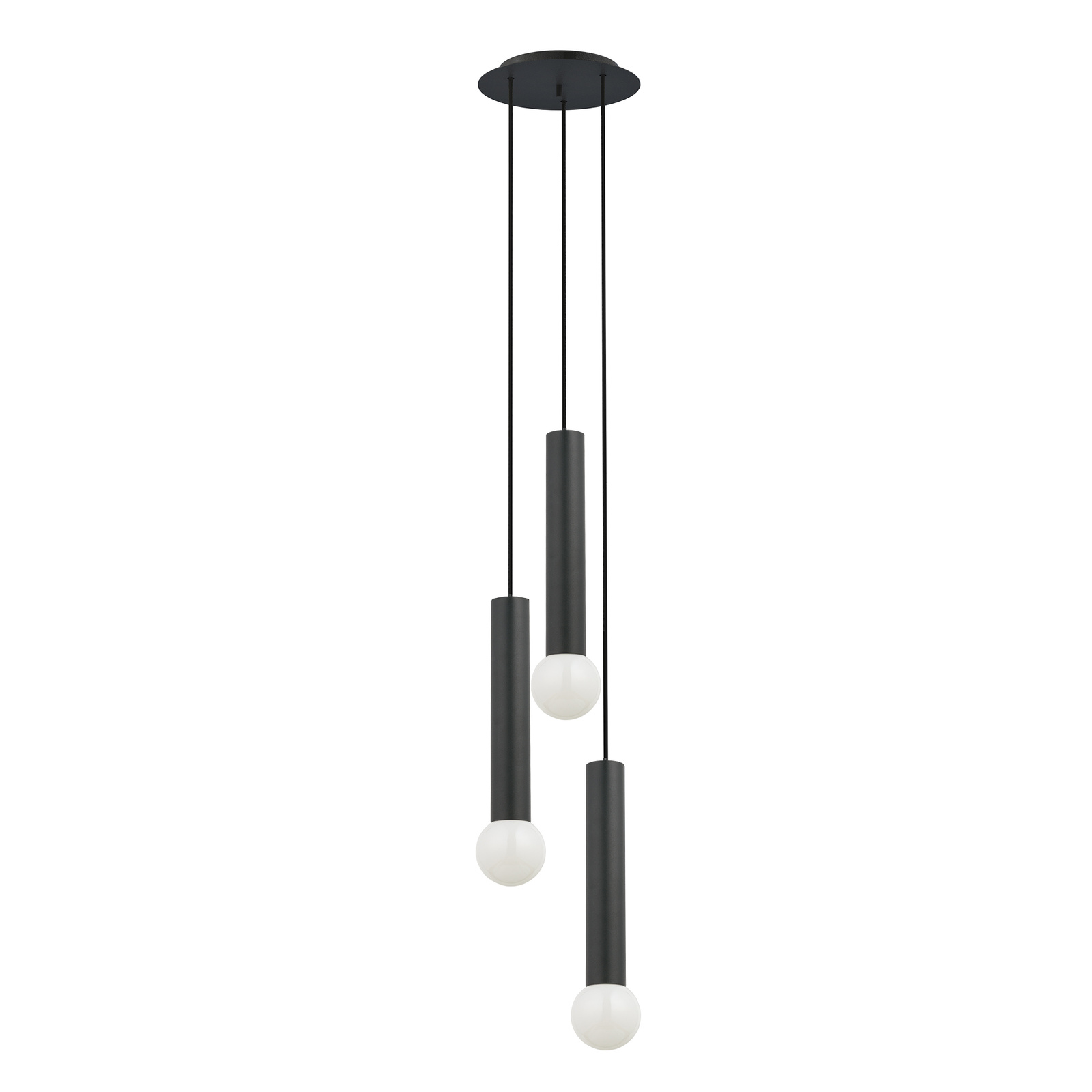 Lampa wiszca 3-punktowa czarna-metal, salon/jadalnia/kuchnia BATON BLACK III Nowodvorski 7856