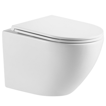 MISKA WC PODWIESZANA, QFS, LIMNOS OKRĄGŁA, Z DESKĄ WOLNOOPADAJĄCĄ