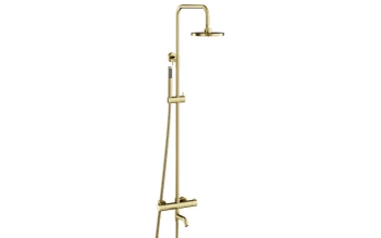 Besco BP-VNTI-ZS Zestaw prysznicowy natynkowy termostatyczny Veo I / Decco / Illusion złoty szczotkowany, złoto szczotkowane