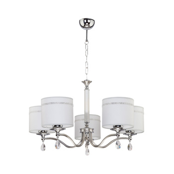 JULIA II duży klasyczny żyrandol srebrny 5-ramienny chromowany z kryształami 1527