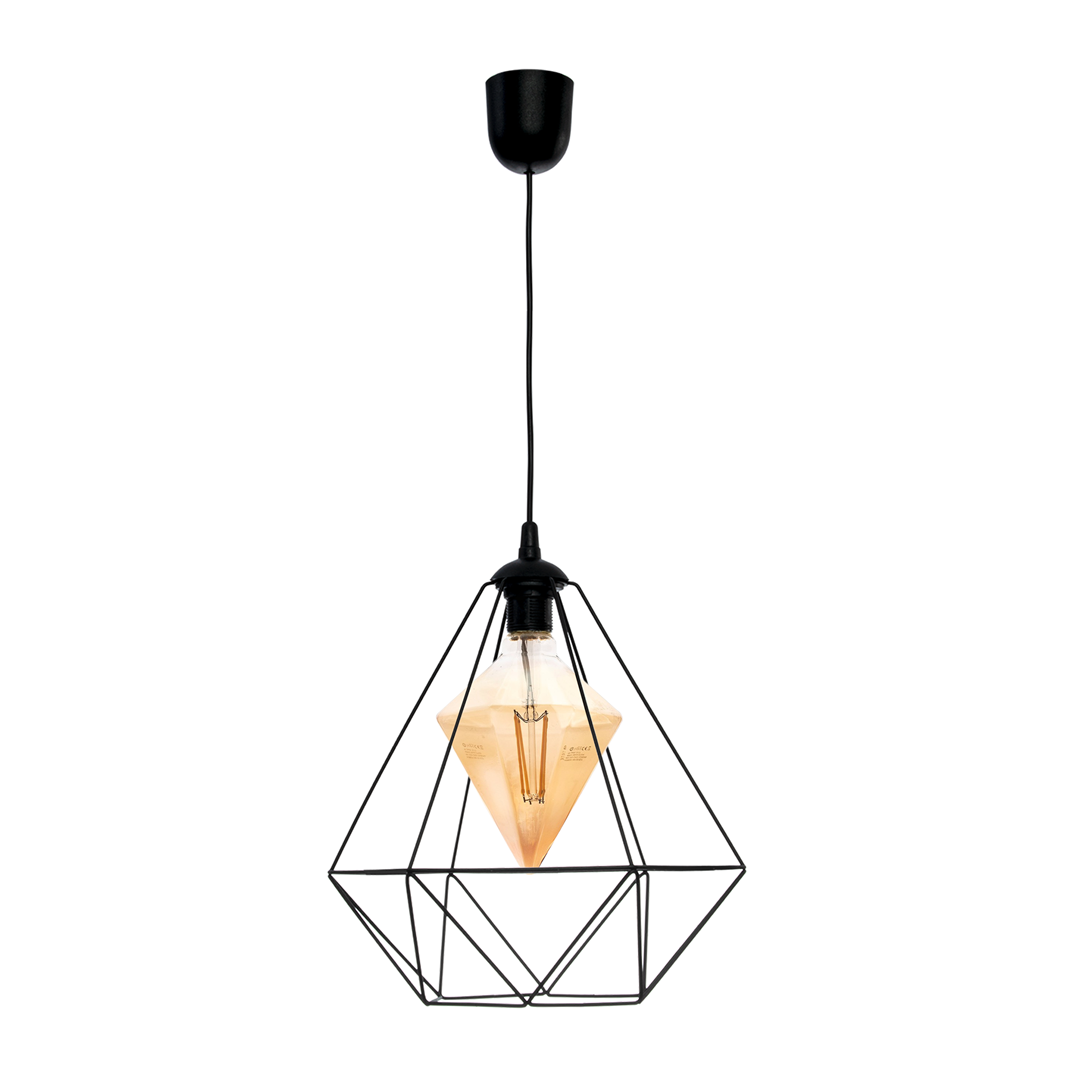 Lampa wiszca ALAMBRE BLACK 1xE27 4W arwka w zestawie