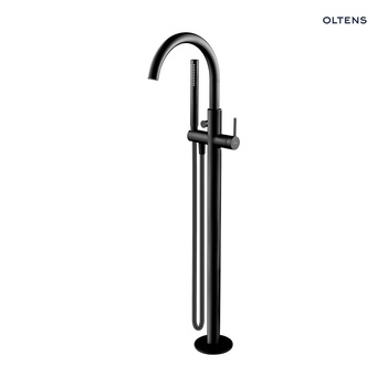 Oltens Rann bateria wannowo-prysznicowa wolnostojąca czarny mat 34304300