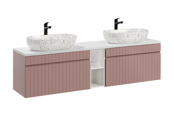 Zestaw mebli łazienkowych Iconic Rose 180cm z umywalkami nablatowymi – SET -ICR B 180 CM LILI-MW21 81-01 WHITE