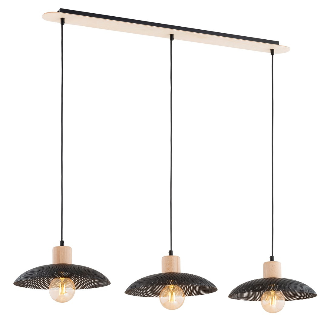 Lampa wisząca ażurowe klosze KOBE 3 BLACK 1318/3