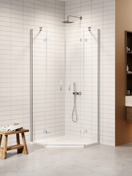 Kabina prysznicowa 100x80x200 Chrom 6 mm – NESTA CHROME K-3691 z powłoką Active Shield 2.0 | Połysk