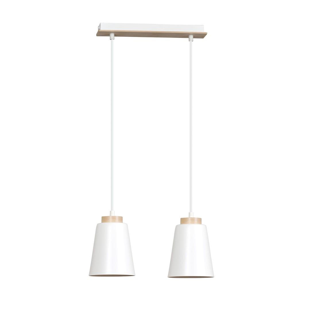 Lampa wiszca podwjna drewno/biay 60W 40cm 443/2 BOLERO 2