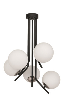 TIM nowoczesny żyrandol 5-punktowy niklowany 1737