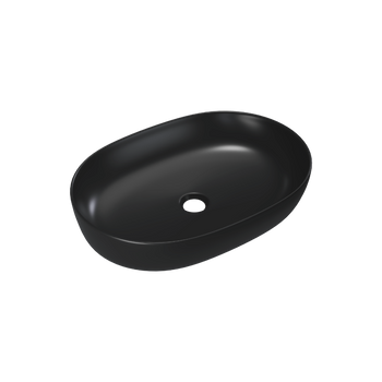 Jima umywalka nablatowa 61x41 cm owalna, czarny mat