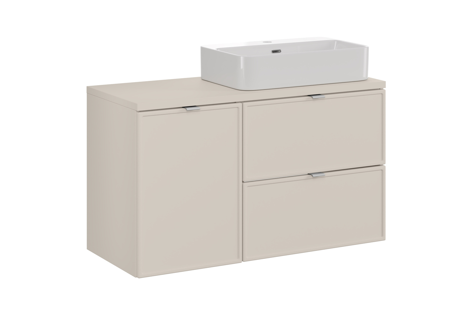 Zestaw meblowy 100cm z blatem i umywalką nablatową Trust set-bc b cashmere 100cm un trust wh