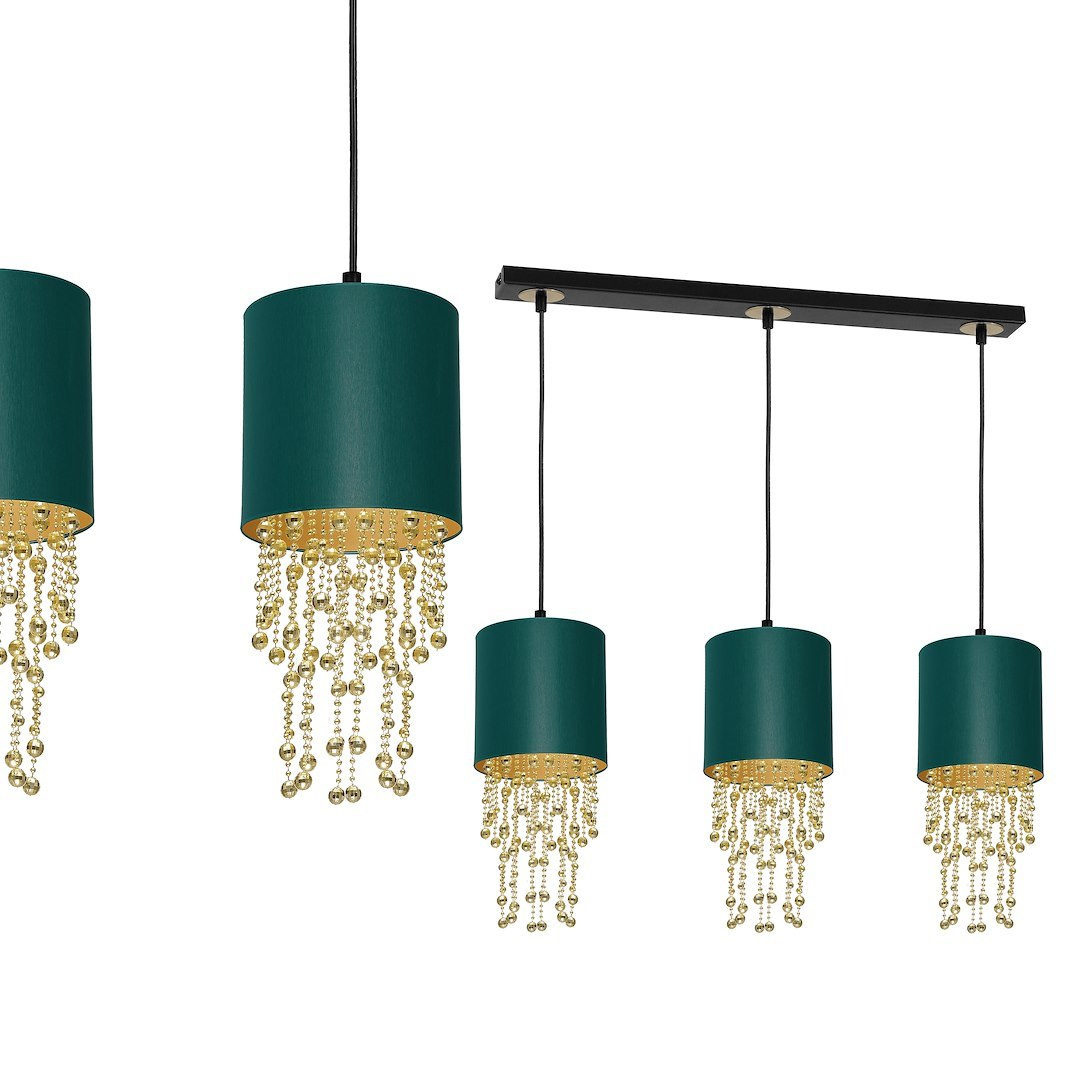 Lampa wiszca ALMERIA GREEN/GOLD 3xE27