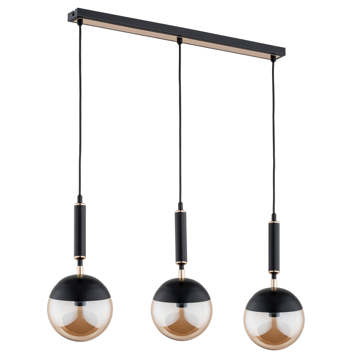 Elegancka listwa MARAKAS 62339 z trzema kloszami ZŁOTA