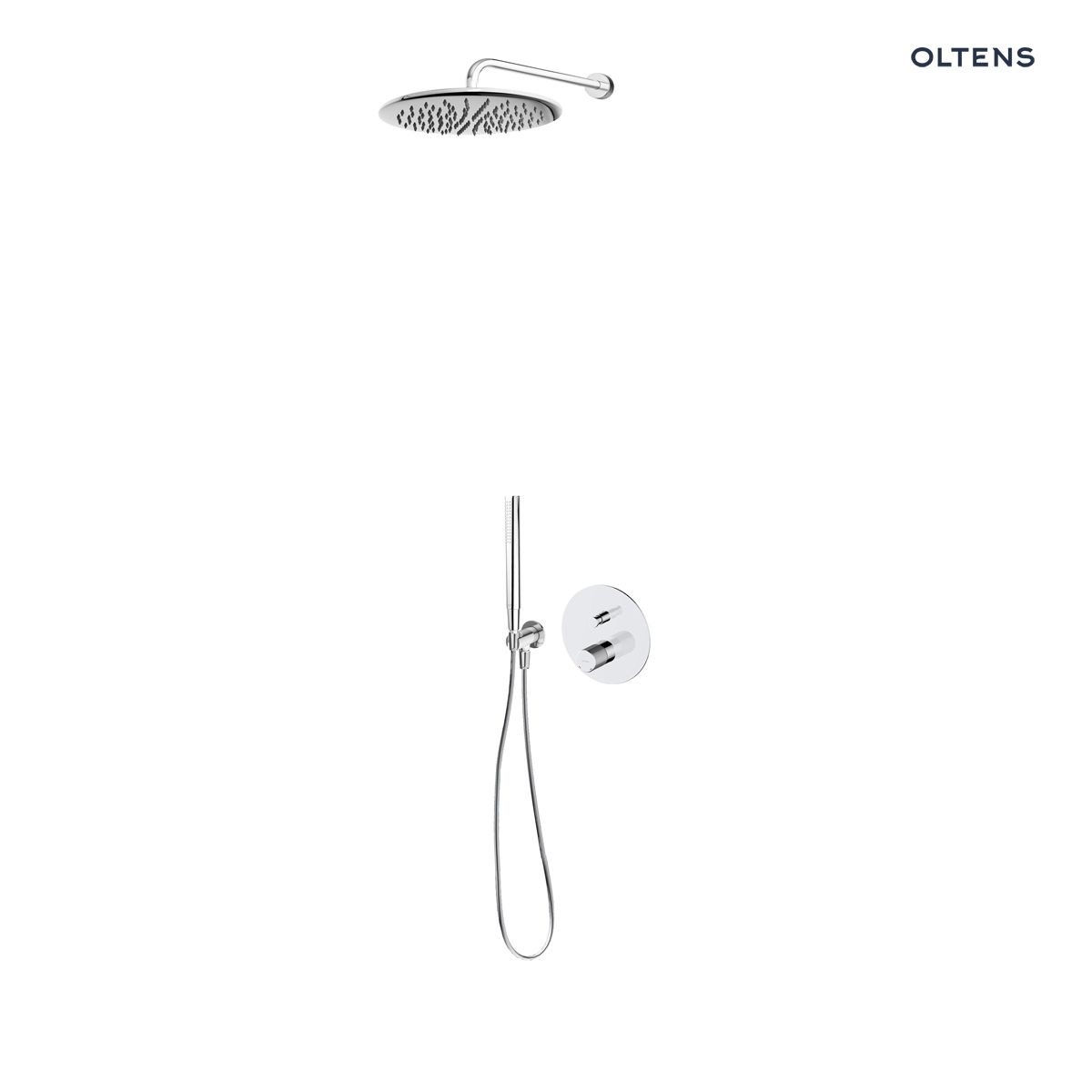 Zestaw Oltens Hamnes bateria podtynkowa z deszczownicą 30 cm Sondera i kompletem prysznicowym Ume chrom 36607100