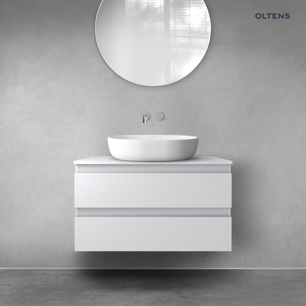 Oltens Vernal szafka 80 cm podumywalkowa wisząca szary mat 60001700
