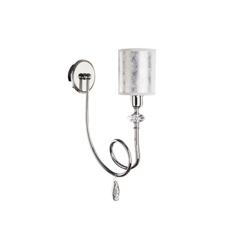 DELFINA klasyczny kinkiet chromowany 1-płomienny srebrny abażur 1597