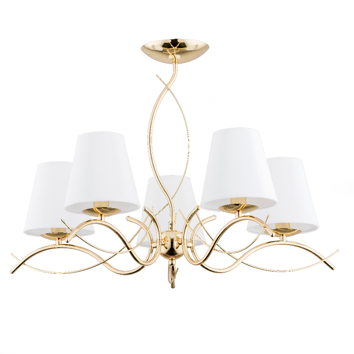 Elegancka zota lampa 5-punktowa MONZA 27615 z abaurami