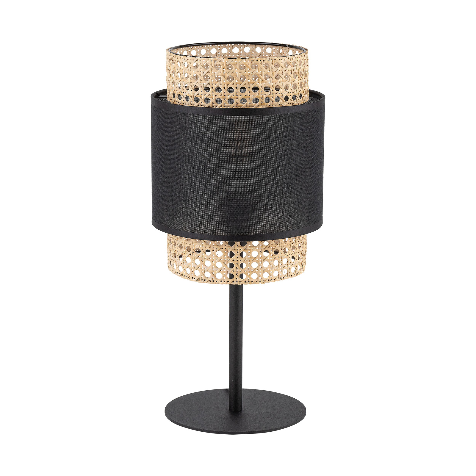 Nocna lampa rattanowa E27 BOHO BLACK 5567