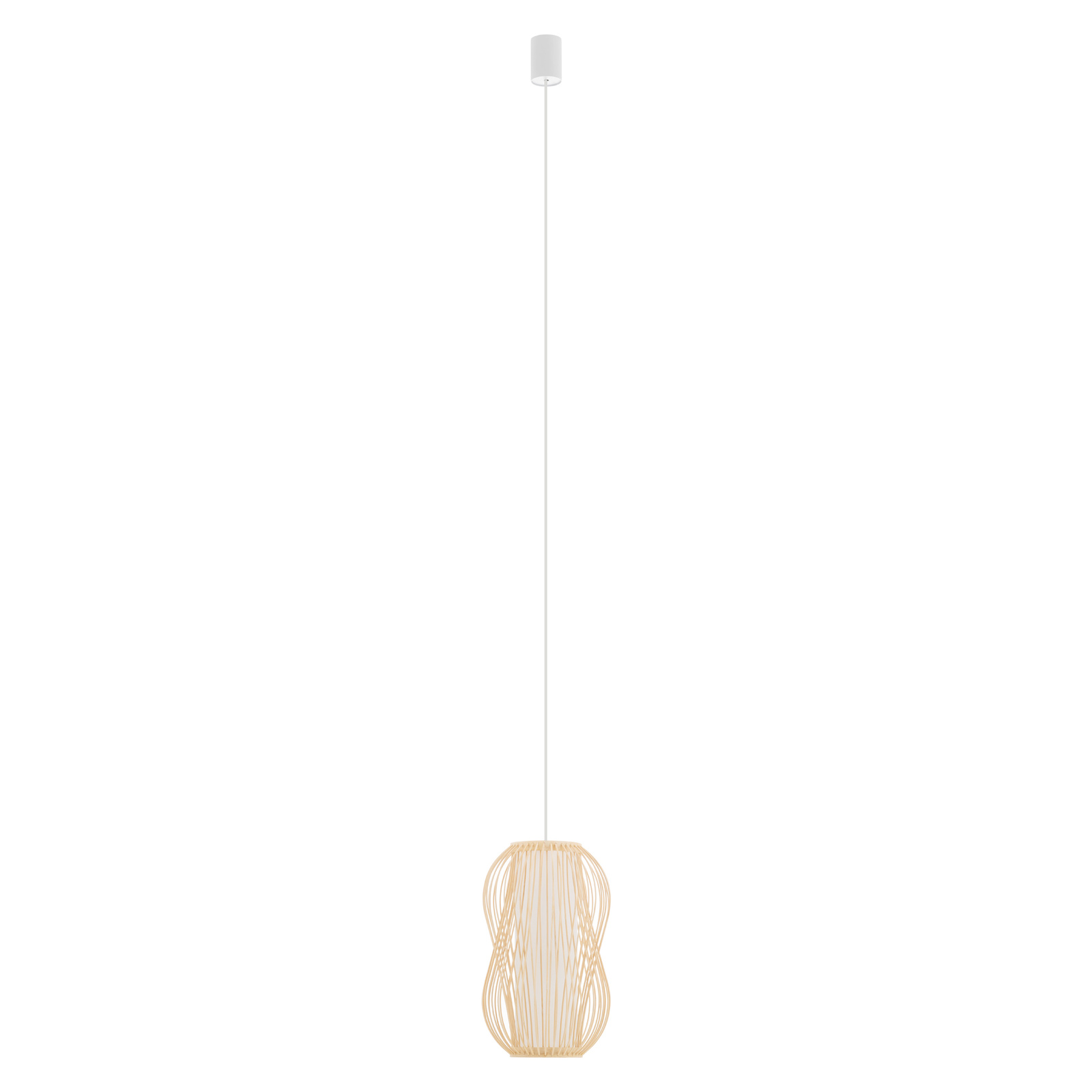 Elegancka lampa wisząca sypialnia stożkowy drewniana E27 11160