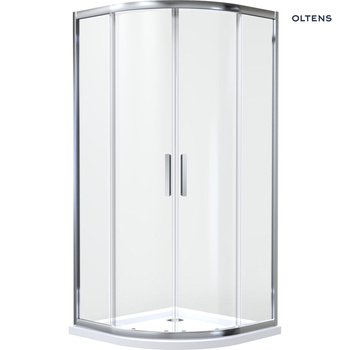 Oltens Vorma kabina prysznicowa 80x80 cm półokrągła chrom połysk/szkło przezroczyste 20101100