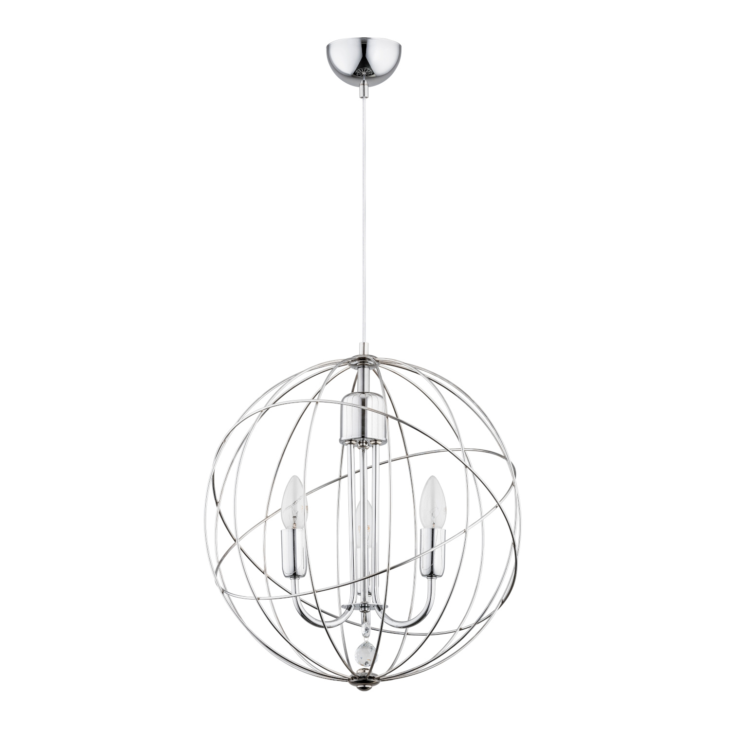 Lampa wisząca nowoczesna sfera chrom Piko 3xE14