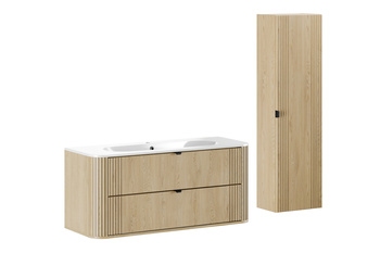 Zestaw mebli łazienkowych Ovalia Cremona 120cm z umywalką meblową Pure i szafką wysoką – set-ovc 120cm um pure hc