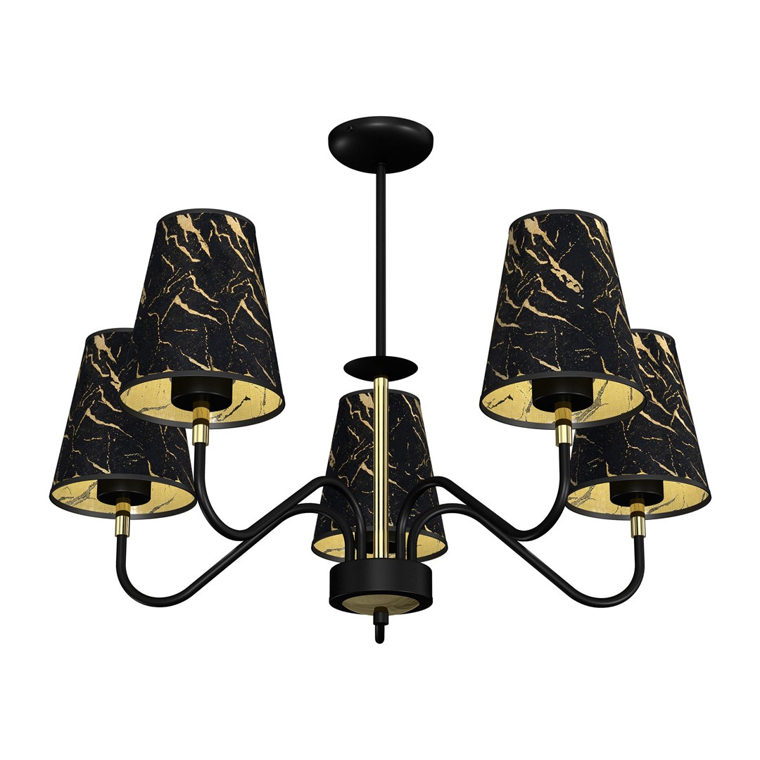 Lampa wiszca HERMES Black/Gold 5xE27