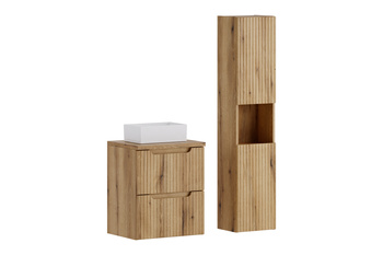 Zestaw meblowy 50cm z blatem, umywalka nablatową Gaja i szafką wysoką set-noce b oak 50cm s un gaja hc