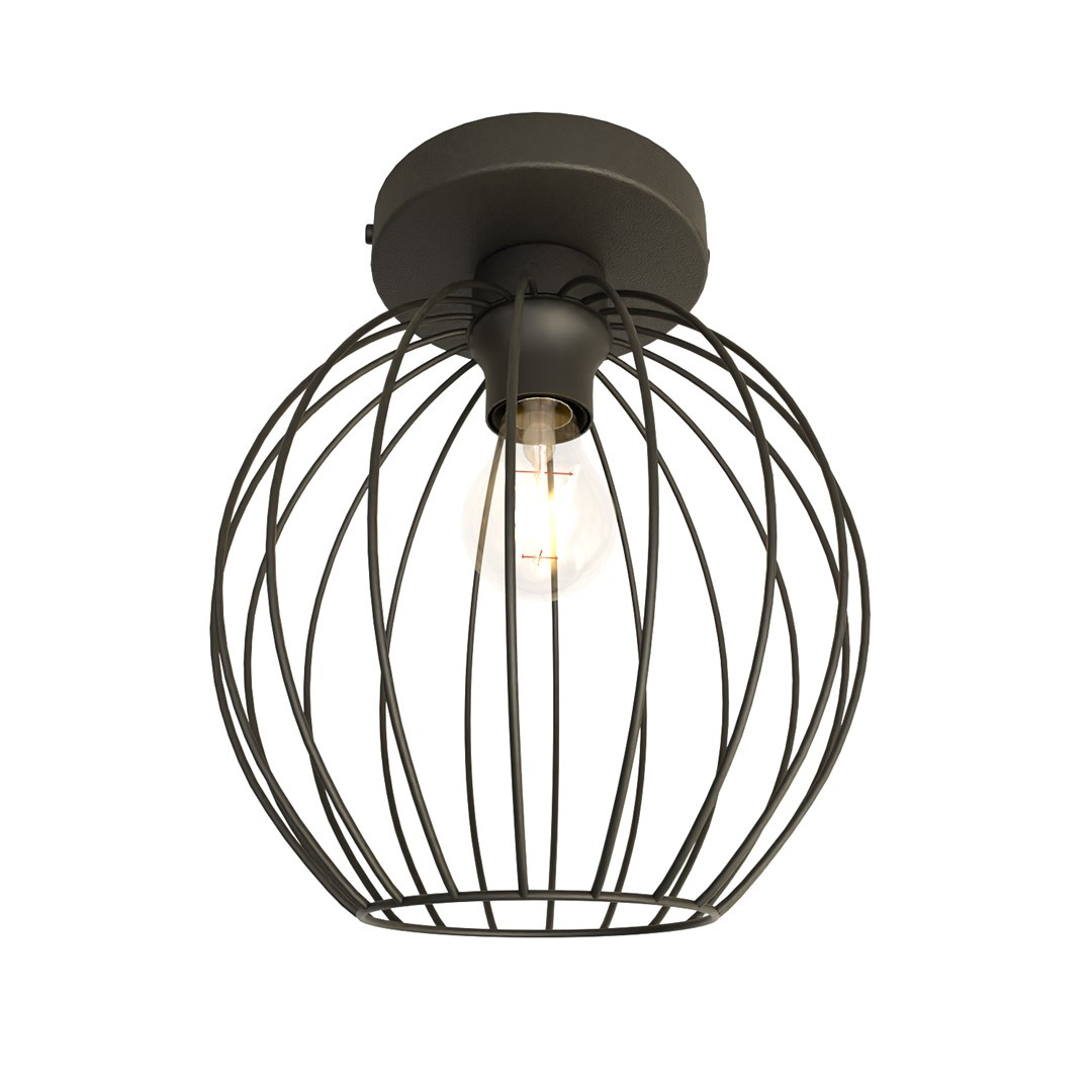Lampa sufitowa druciana okrągła Nest 1xE27 czarna EMIBIG 1371/1