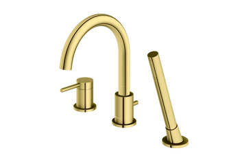 Bateria wannowa 3-otworowa z obrotową wylewką Axel Gold QB241AGD
