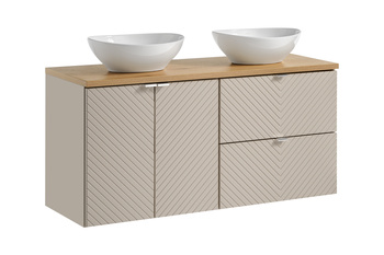Zestaw mebli łazienkowych Viva Cashmere 120cm z blatem i 2 umywalkami nablatowymi Lola – set-vic b oak 120cm d/s un lola gw