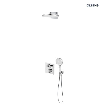 Oltens Onega (S) zestaw bateria wannowo-prysznicowa podtynkowa z deszczownicą Regna i słuchawką 3 funkcyjną Luva EasyClick chrom 36061100