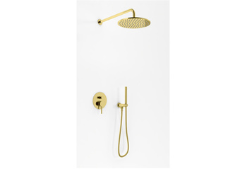 Zestaw prysznicowy z deszczownicą 25cm Axcel Gold QW210AGDR25