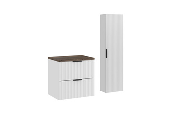 Zestaw mebli łazienkowych Adel White 60cm z blatem i Szafką wysoką – set-adw b vintage 60cm hc