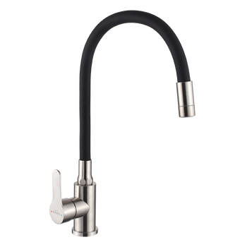 BATERIA ZLEWOZMYWAKOWA KSANTI INOX Z RUCHOMĄ 2F WYLEWKĄ INOX/CZARNA