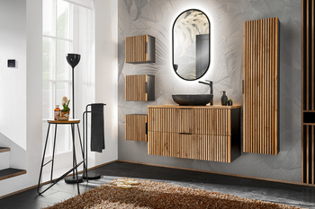 Zestaw mebli łazienkowych Xilo 100cm z umywalką nablatową, szafką wysoką i lustrem led – SET-XIL B 100CM UN. MONA MB A3