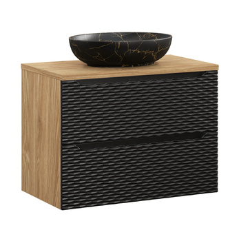 Zestaw mebli łazienkowych Ocean Black 80cm z blatem i umywalką nablatową Mona – set-ocbl b 80cm s mona