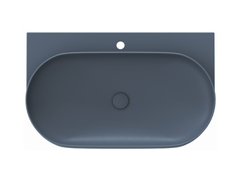 Umywalka ceramiczna Ravak cienkościenna Yard 80 cm z otworem Deepsea Blue XJX07280000