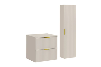 Zestaw mebli łazienkowych Adel Cashmere 60cm z blatem i Szafką wysoką – set-adc b cashmere 60cm high cabinet