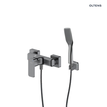 Zestaw Oltens Hadsel bateria prysznicowa ścienna z kompletem natryskowym Tinde Hald grafit 36057400