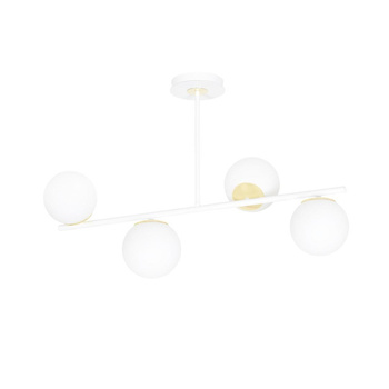 Lampa sufitowa kule szklane 80cm biały/złoty 4x40W 1023/4 FLOKI 4