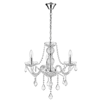Lampa wisząca Cristallo srebrna 3xE14