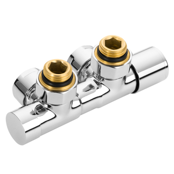 Zestaw grzejnikowy Invena PROV CZ-96-015-S – dolne podłączenie Duoplex, chrom