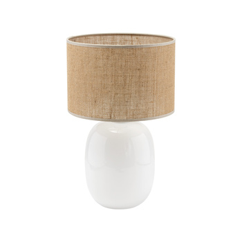 Lampa stojąca na stoliku abażur beżowy/biała juta 15W MELODY 5984