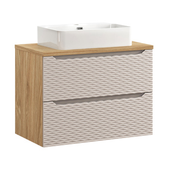 Zestaw mebli łazienkowych Ocean Beige 80cm z blatem i umywalką nablatową Trust – set-ocb b 80cm s un trust wh