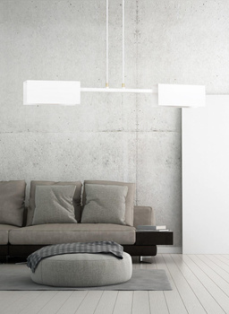 DESIGN lampa wisząca biała złote dodatki 2x60W 86cm 634/2 TOLOS 2