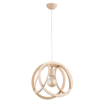 Owalna lampa LORENA 61148 z drewnianym kloszem