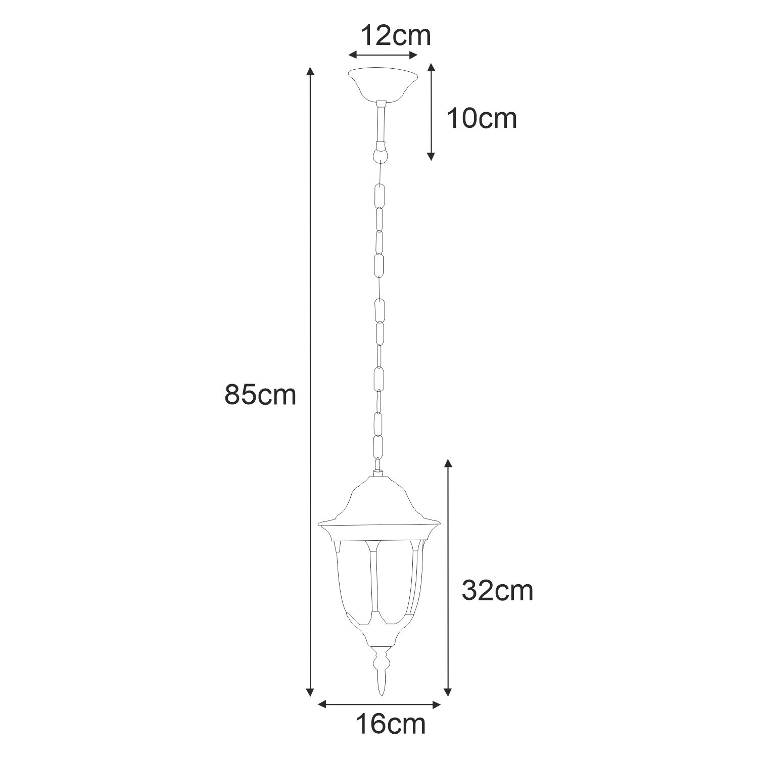 Wiszca latarenka zewntrzna K-5007H/N CZARNY/ZOTY z serii VASCO