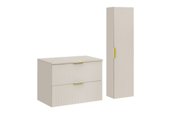 Zestaw mebli łazienkowych Adel Cashmere 80cm z blatem i Szafką wysoką – SET-ADC B CASHMERE 80CM HIGH CABINET