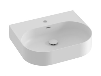 Owalna umywalka ceramiczna nablatowa Ravak Ceramic O Slim 55 cm Wall N biały mat XJX0E155003