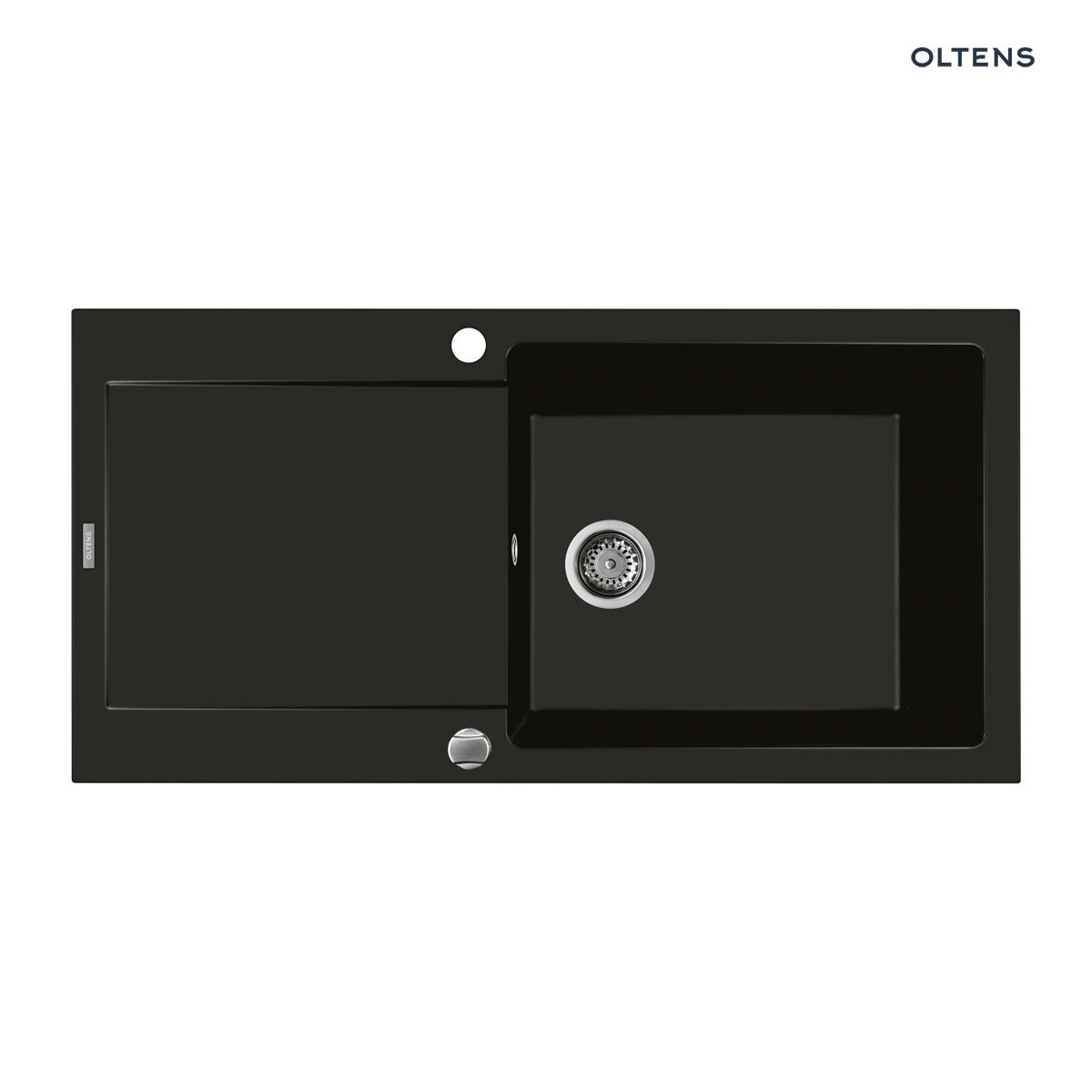 Oltens Gravan zlewozmywak granitowy 1-komorowy z ociekaczem 100x50 cm czarny mat 72101300