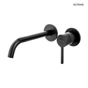 Oltens Rann bateria umywalkowa podtynkowa komplet czarny mat 32603300